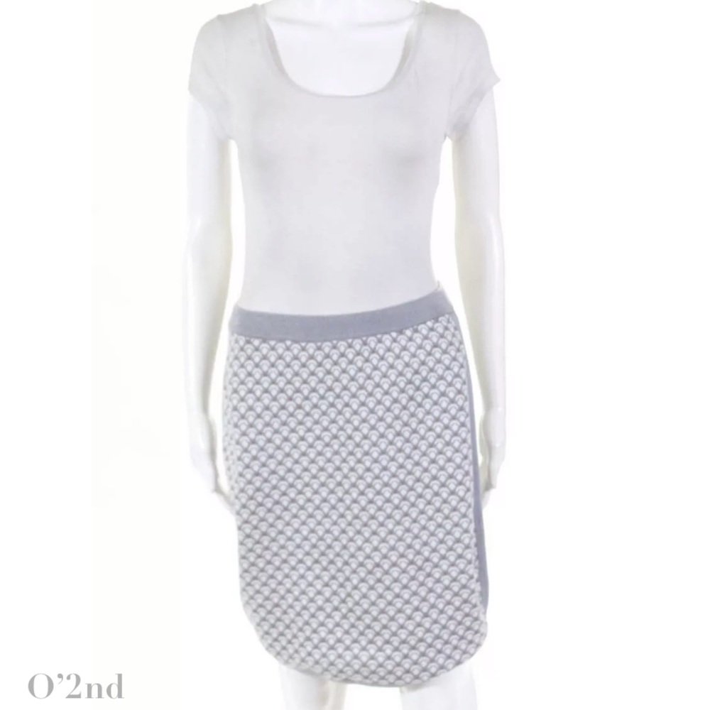 0’2ND Gray/Wht Geometric Print A-Line Skirt